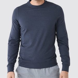 Vuori Performance Crewneck Azure Heather Blue DreamKnit (L)